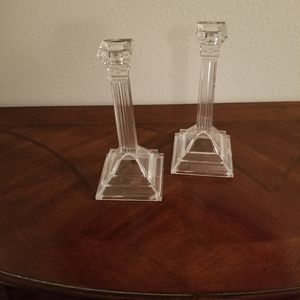 Lead crystal candle holders. l
